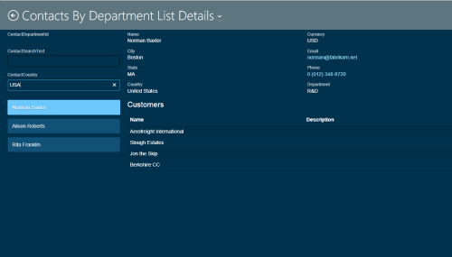 Tablet List Details with Query Filters